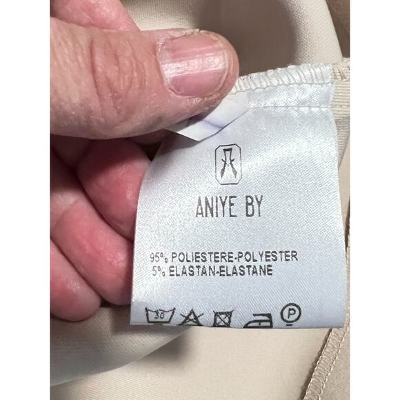 Aniye By Italy Cream Sleeveless Sheath Pullover Stretch Dress Size 42 - Picture 5 of 7